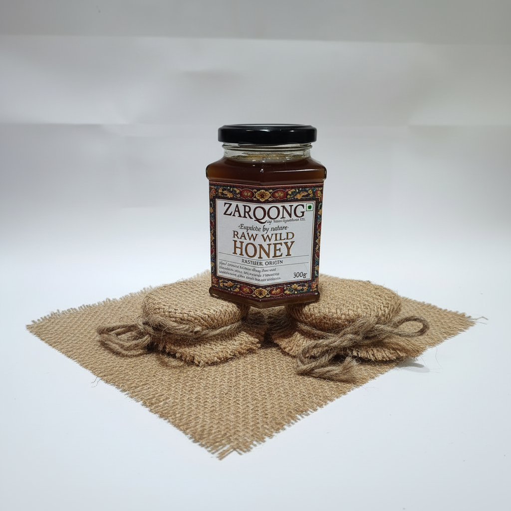 Zarqong Kashmiri Raw Wild Honey - 45 degree angle view